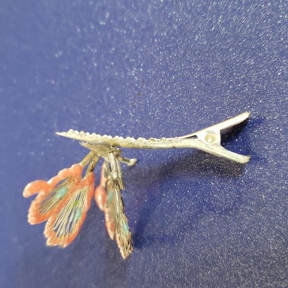 2 Colorful Fluttering Butterfly Hair Clips Vintage 1990s - Picture 4 of 4